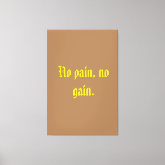 GYMモチベーション引用文とライトブラウン キャンバスプリント (正面)