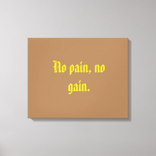 GYMモチベーション引用文とライトブラウン キャンバスプリント (正面)