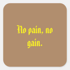 GYMモチベーション引用文とライトブラウン スクエアシール