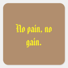 GYMモチベーション引用文とライトブラウン スクエアシール