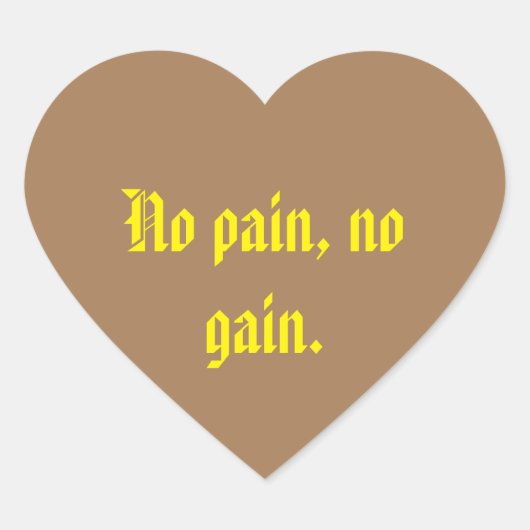 GYMモチベーション引用文とライトブラウン ハートシール (正面)