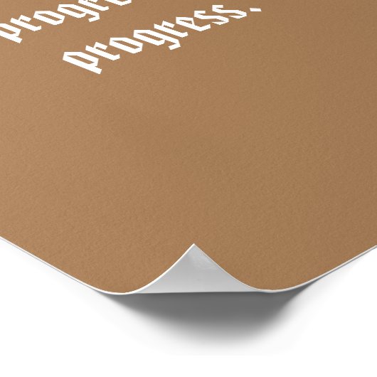 GYMモチベーション引用文とライトブラウン ポスター (角)