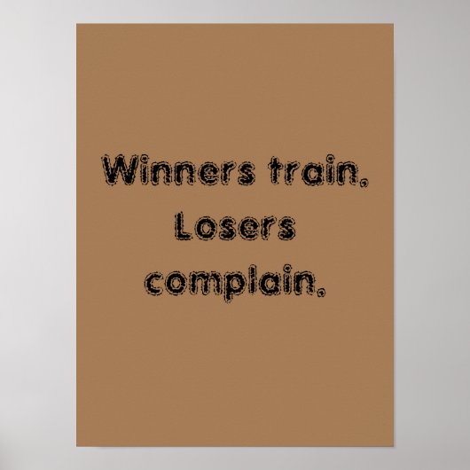 GYMモチベーション引用文とライトブラウン ポスター (正面)