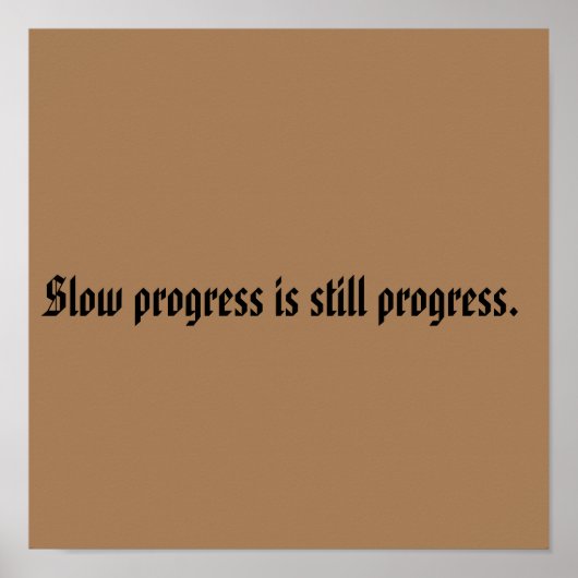 GYMモチベーション引用文とライトブラウン ポスター (正面)