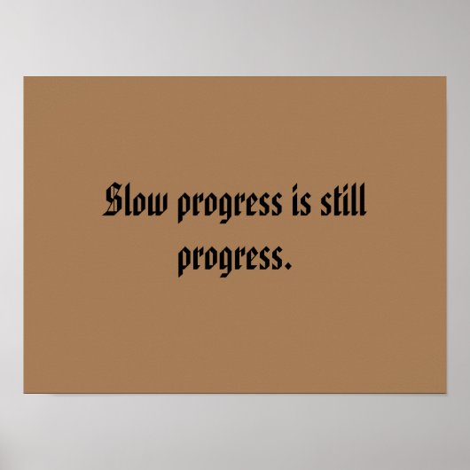 GYMモチベーション引用文とライトブラウン ポスター (正面)