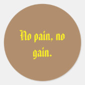 GYMモチベーション引用文とライトブラウン ラウンドシール (正面)