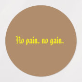 GYMモチベーション引用文とライトブラウン ラベル (デザイン1)