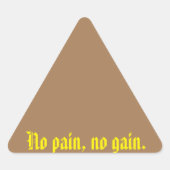 GYMモチベーション引用文とライトブラウン 三角形シール (正面)