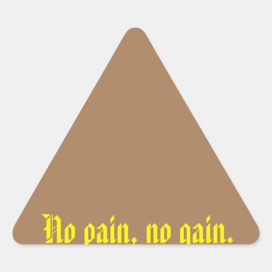 GYMモチベーション引用文とライトブラウン 三角形シール (正面)