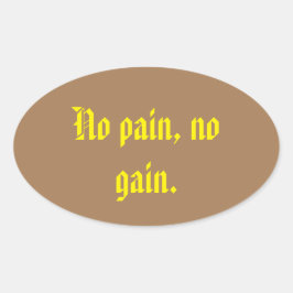 GYMモチベーション引用文とライトブラウン 楕円形シール