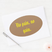 GYMモチベーション引用文とライトブラウン 楕円形シール (封筒)