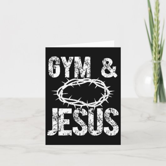 Gym And Jesus Christian Bodybuilder Religious Body カード (正面)
