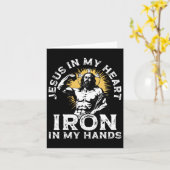 Gym And Jesus Christian Bodybuilder Religious Body カード (黄色い花)