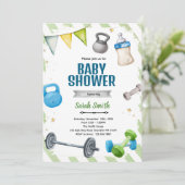 Gym Baby shower party Invitation 招待状 (スタンド正面)