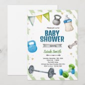 Gym Baby shower party Invitation 招待状 (正面/裏面)