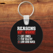 Gym BodybuilderのフィットネスHumを使う理由 キーホルダー (正面)