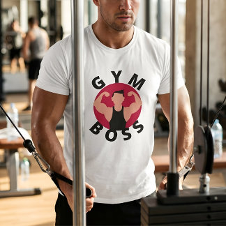Gym Boss Fitness Red Sun Graphic Workout Tシャツ