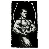 Gym Buildsメンズフィットネス抱き枕アスリート スモールペーパーバッグ (裏面)