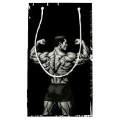 Gym Buildsメンズフィットネス抱き枕アスリート スモールペーパーバッグ (正面)