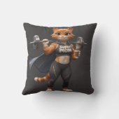Gym Cat Dumbbell Throw Pillow – Fitness Decor クッション (裏面)