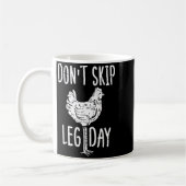 Gym Chicken Dont Skip Leg Day Fun Workout Fitness  コーヒーマグカップ (左)