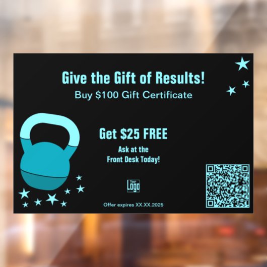 Gym Christmas Gift Results Certificate Promotion ウィンドウサイン (シート2)