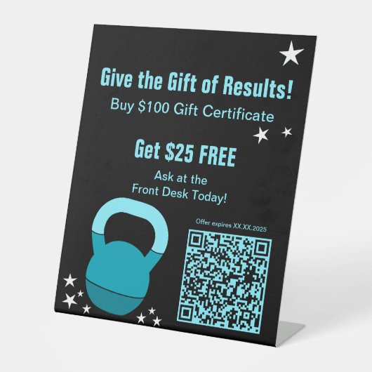 Gym Christmas Gift Results Certificate Promotion 台座サイン (正面)