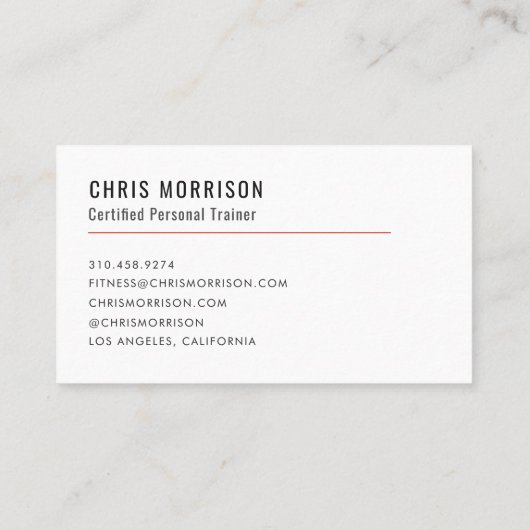 Gym Coach Personal Trainer Fitness Photo 名刺 (裏面)