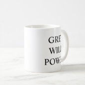 Gym Coffee Mug – Hard Work - Grey Will Power コーヒーマグカップ (正面右)