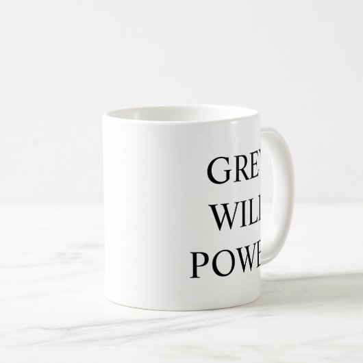 Gym Coffee Mug – Hard Work - Grey Will Power コーヒーマグカップ (正面右)