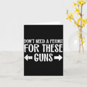 Gym Dont Need Permit For These Guns Funny Workout  カード (黄色い花)