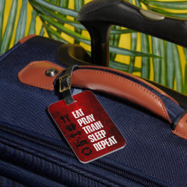 Gym Eat Pray Train Sleep Repeat  Luggage Tag ラゲッジタグ