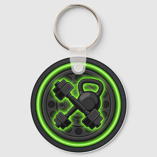 Gym Fitness Dumbbell Strength Keychain キーホルダー (正面)