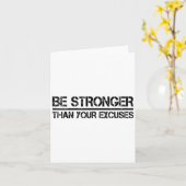 Gym Fitness Motivational Be Stronger Than Your Exc カード (黄色い花)