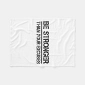 Gym Fitness Motivational Be Stronger Than Your Exc フリースブランケット (正面(横))