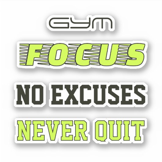 Gym Focus Motivational Stickers シール (正面)
