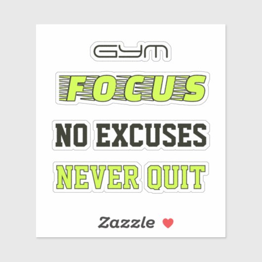 Gym Focus Motivational Stickers シール (シート)