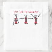 Gym for the weekend 長方形シール (バッグ)
