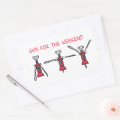 Gym for the weekend 長方形シール (封筒)
