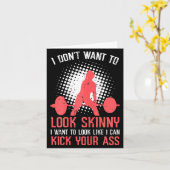 Gym I Dont Want To Look Skinny Funny Workout Fitne カード (黄色い花)