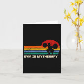 Gym Is My Therapy Workout Sayings Fitness Quotes H カード (黄色い花)