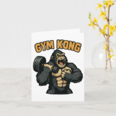 Gym Kong Funny Bodybuilding Fitness Gorilla Beast カード (黄色い花)