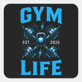 Gym Life Est. 2026 – New Chapter Fitness スクエアシール