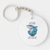 Gym Lover Shark – Funny Fitness Shark Design キーホルダー (正面)