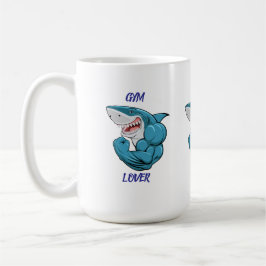 Gym Lover Shark – Funny Fitness Shark Design コーヒーマグカップ