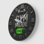 Gym Mode On Home Gym Decor Fitness Motivation Gift ラージ壁時計 (傾斜)