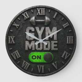 Gym Mode On Home Gym Decor Fitness Motivation Gift ラージ壁時計