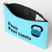 Gym Motto Push Past Limits Electric-Blue Black アクセサリーポーチ (見開き)