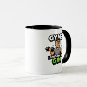 Gym or Gin Funny Cartoon Workout Humor マグカップ (正面右)