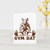 Gym Rat Fitness Bodybuilding Funny Workout Gym Wei カード (黄色い花)